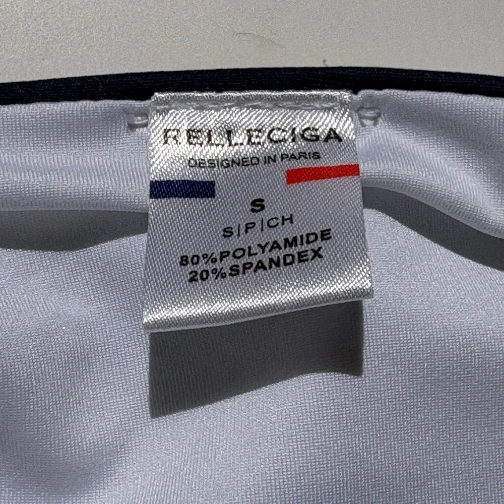 RELLECIGA Womens Striped Triangle Bikini Set Navy Blue White Size Small